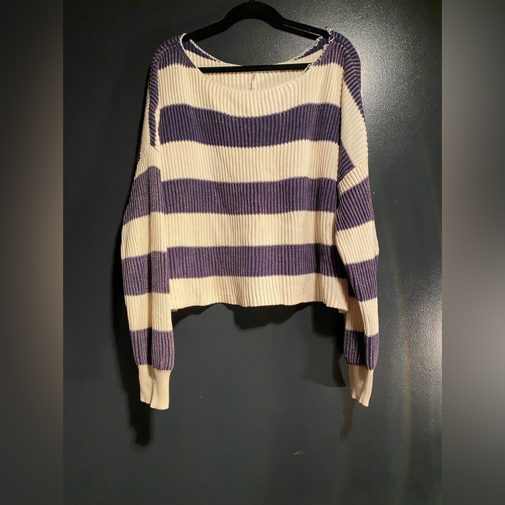 Free People Oversized Stripped Sweater Size L